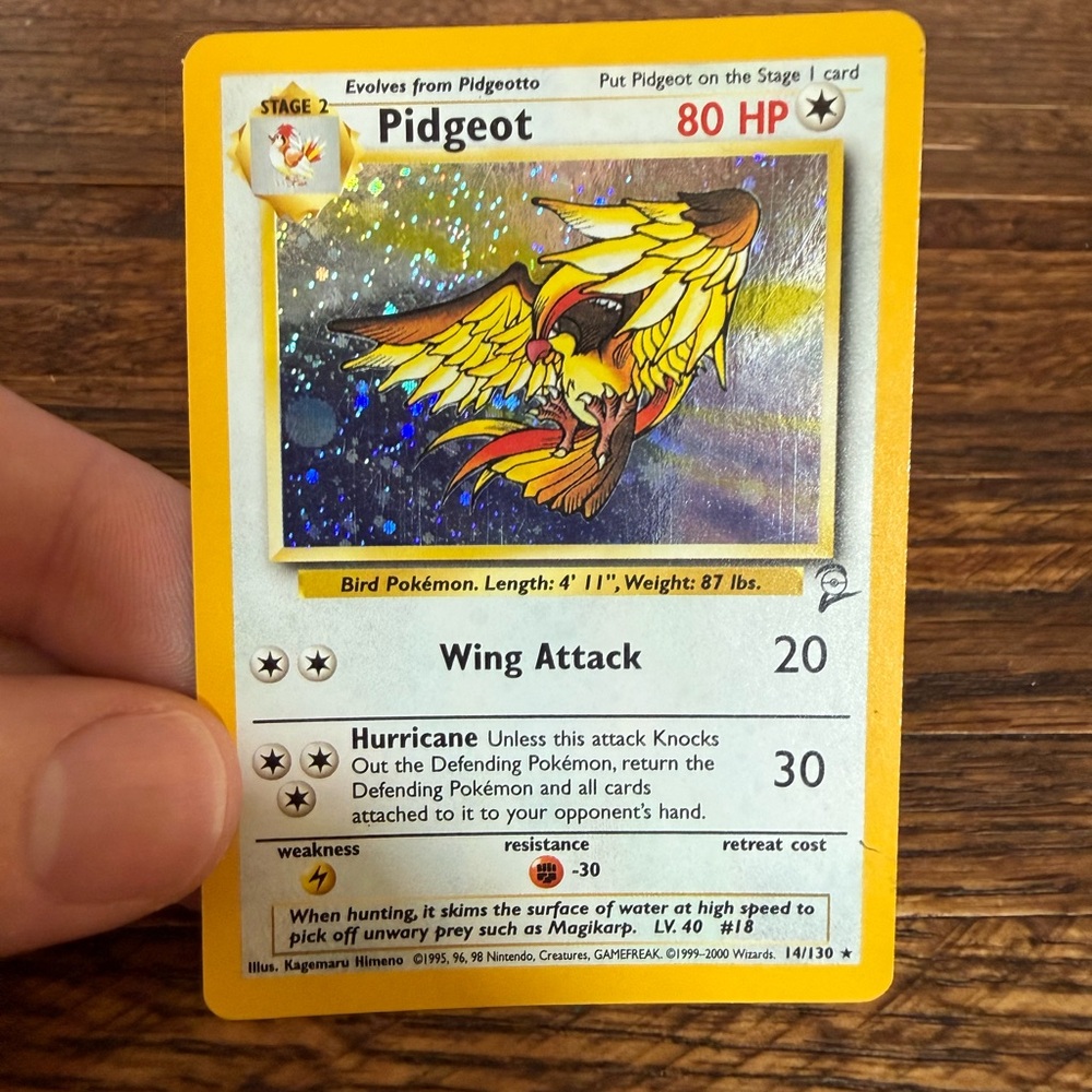 Pokemon Pidgeot Holofoil Card - Yellow Border